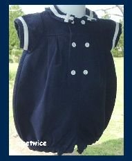 Mondays Child Girl Navy Sailor Collar Bubble Easter 9 M