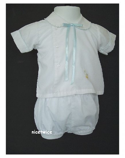 House of Hatten Boy White Easter Shorts Set 6 M