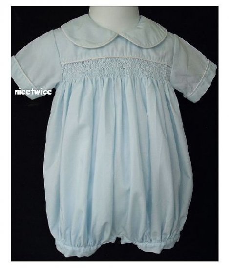 House of Hatten Boy Blue Shirred Bubble Romper 9 M