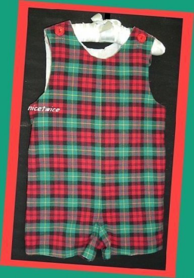 RagsLand Boy Red Green Plaid Lined Jon 18 M