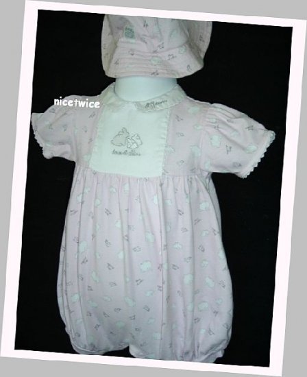 Absorba Girl Pink Bubble Hat Set Easter Rabbit 9 M