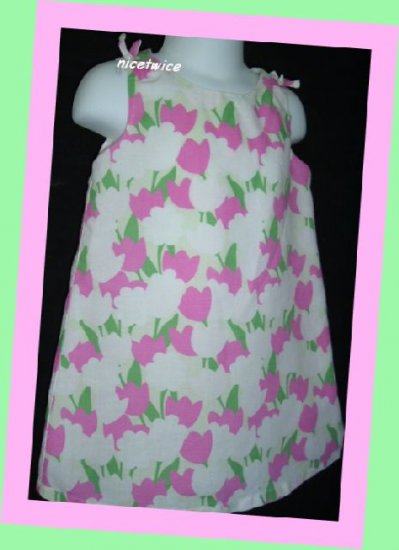 Old Navy Girl Linen Cotton Lined Dress Flowers 2T