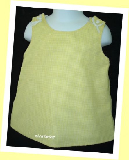 Jordan Lee Girl Yellow Gingham Checked Lined Dress 12 M