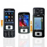 Dual Slide Cell Phone - 2.7 Inch Dual SIM/Tri-Band Black Mobile