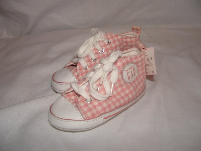 Infant Girls BABY GAP Plaid Crib Tennis Shoes Sz 3