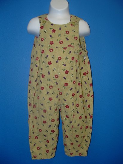 McKIDS Floral Cord Pant Overalls Size 24 Months EUC