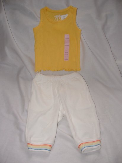 NWT Girls BABY GAP Tank Terry Pant Set LOT Sz 3-6 Mo