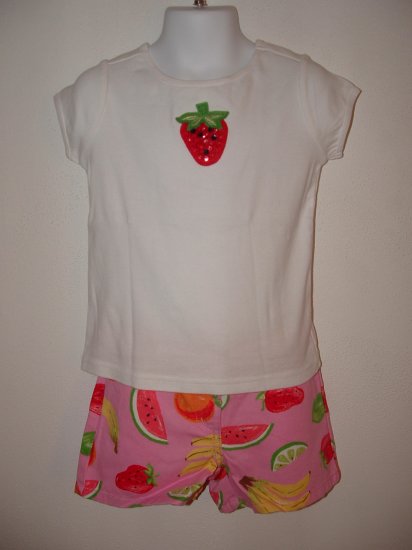 NWT Girls GYMBOREE Tutti Fruiti Shirt Short Set 3