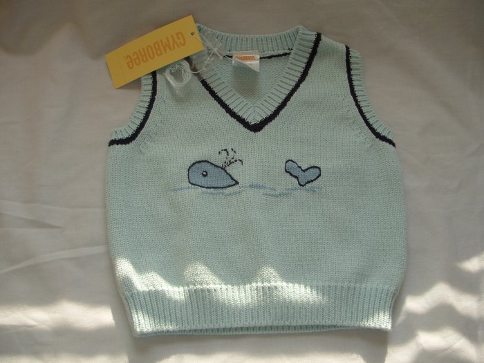NWT Boys GYMBOREE Whale Watching Vest Sweater Sz 3-6 Mo