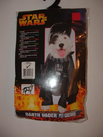 NIP Large Dog STAR WARS DARTH VADER Costume HTF