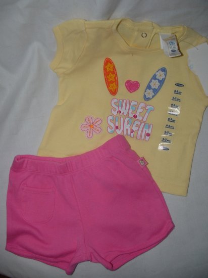 *NWT* Girls OLD NAVY 2pc Surf Short Set Size 0-3 Month