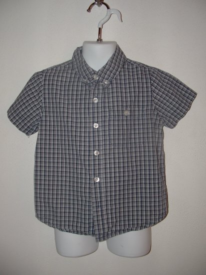 Boys CHEROKEE Plaid Short Sleeve Shirt Size 4T **EUC**