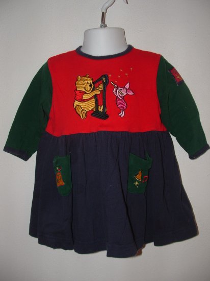 Girls DISNEY STORE Pooh Xmas Dress Sz 18 Months *EUC*