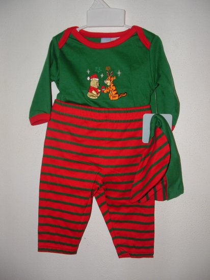Boy Girl DISNEY Pooh Xmas 3pc Pant Set Sz 3-6 Mo *NWT*