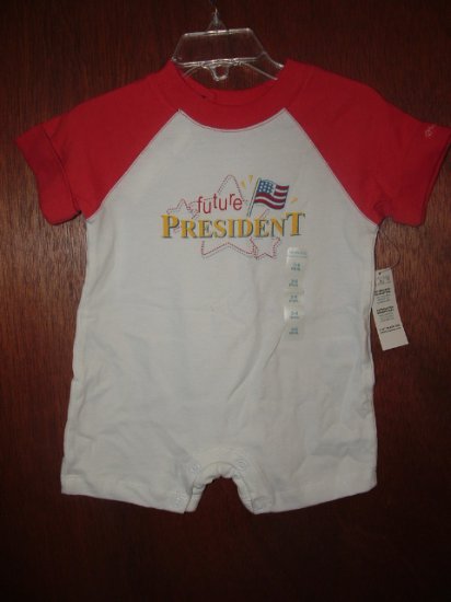 NWT Boys CHILDRENS PLACE Future President Romper 3-6 Mo