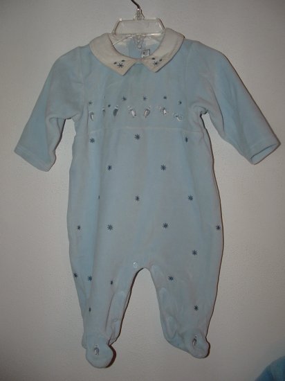 Boy PUDDLES 'N' BUBBLES Peguin Velour Romper 6 Mo *EUC*