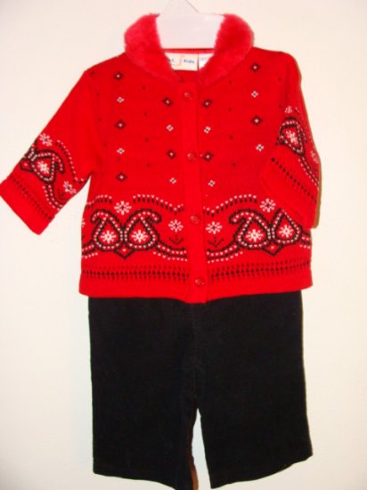 *NWOT* Girls B.T. KIDS 3pc Pant/Sweater/Shoes Set 3-6 Mo