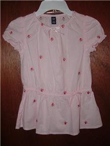 *NWT* Girl BABY GAP Gathered Waist Short Sleeve Shirt 4