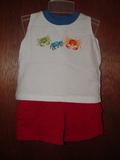 Boys GYMBOREE Surf Camp Tank Top Short Set 3-6 Mo *EUC*