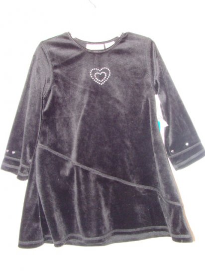 *NWT* Girls PAB Black Velour Heart Dress 2T