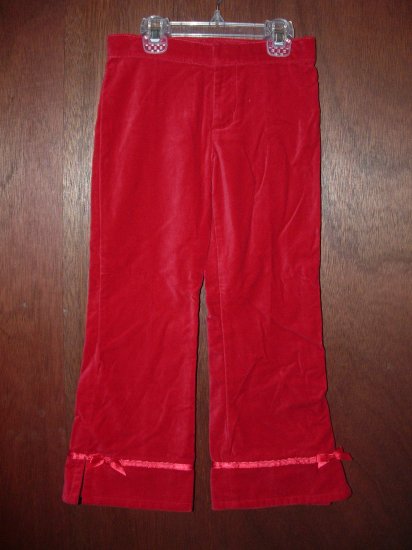 NWT Girls CHILDRENS PLACE Red Velour Adjustable Pants 5