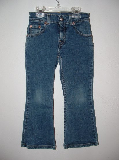 !CUTE! Girls LEVIS Dark Flare 5 Pocket Jeans Sz 5 *EUC*