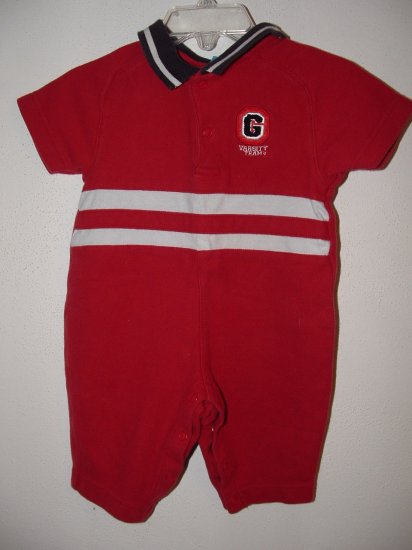 Boys GYMBOREE GAME DAY Pant Romper Sz 0-3 Months *EUC*