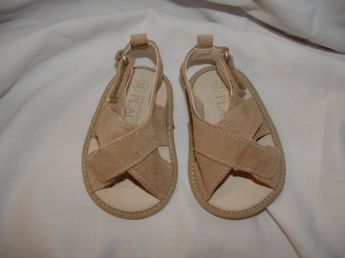 Baby Boy/Girl CHILDRENS PLACE Tan Suede Sandel 0-6 Mo
