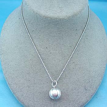 SILVER PLATED BASKETBALL CHARM NECKLACE