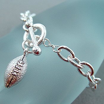 SILVER FOOTBALL CHARM BRACELET