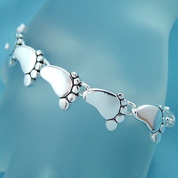 "FOOTPRINTS" SILVER BRACELET