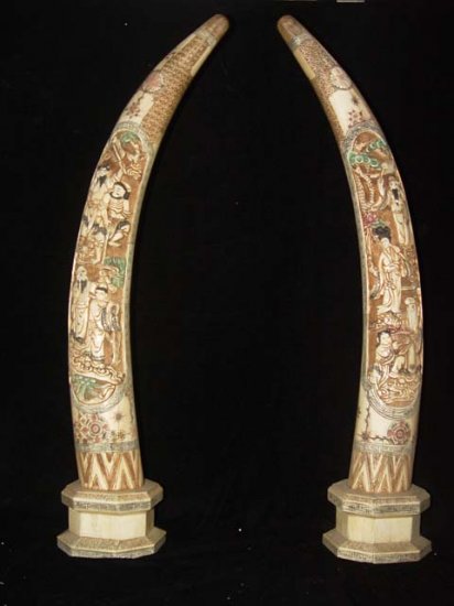 Nice Old Bone Art Handcarft Eight Lucky God Tooth Decoration