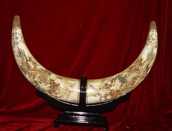 Nice Old Bone Art Handicraft Lucky Dragon Tooth adornment