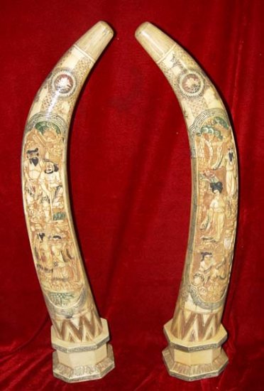 Old Bone Art Handicraft Eight immortal Design Tooth adornment