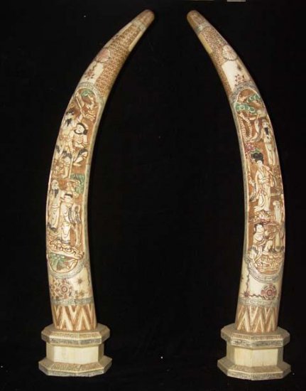 Old Bone Art Handicraft Eight immortal Design Tooth adornment