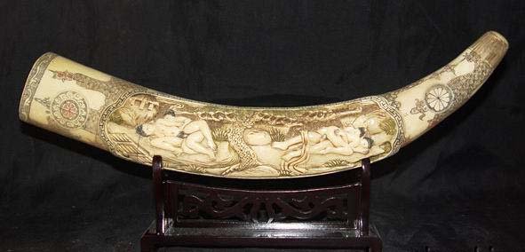 Old Bone Art Handicraft Man Woman Sex Design Tooth adornment
