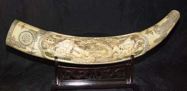 Old Bone Art Handicraft Man Woman Sex Design Tooth adornment