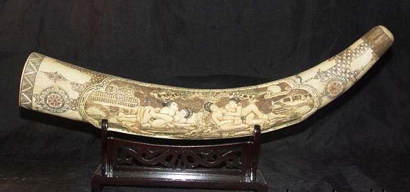 Old Bone Art Handicraft Man Woman Sex Design Tooth adornment