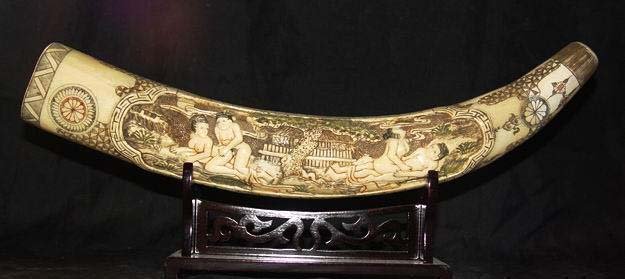 Old Bone Art Handicraft Man Woman Sex Design Tooth adornment