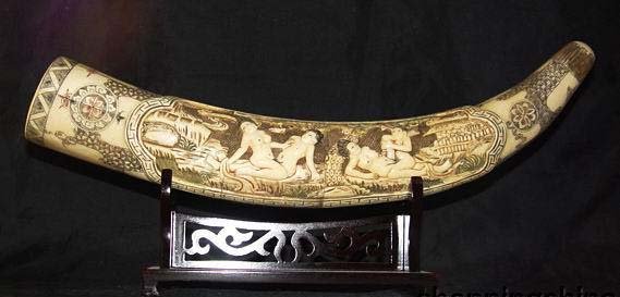 Old Bone Art Handicraft Man Woman Sex Design Tooth adornment