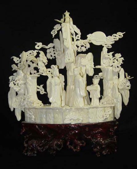 Old Bone Art Handicraft the cowherd in the legend Meet Figure