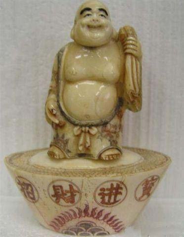 Old Bone Art Handicraft Lucky Fortune Buddha Lucky Statue