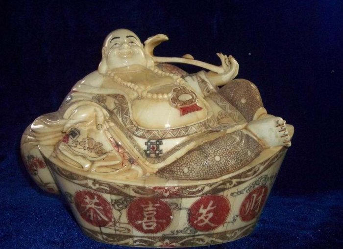 Old Bone Art Handicraft Lucky Wealth Buddha Bring Fortune