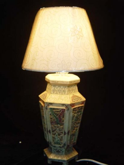 Old Bone Art Handicraft Flwoer Design Lamp Decoration