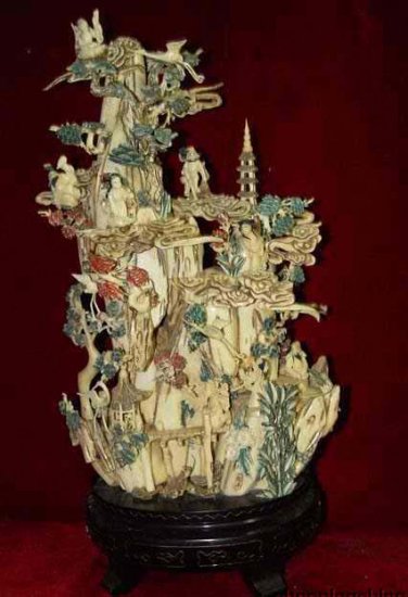 Exquisite Bone Art Handicraft Carving Nice Wonderland