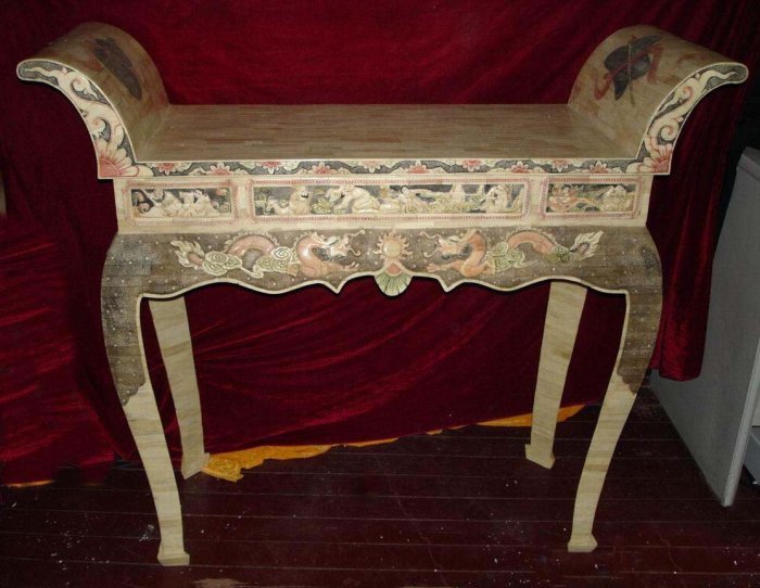 Exquisite Bone Art Handicraft Carving Dragon Design Table altar