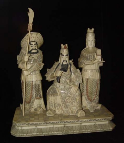 Exquisite Bone Art Handicraft Guangong God Figure