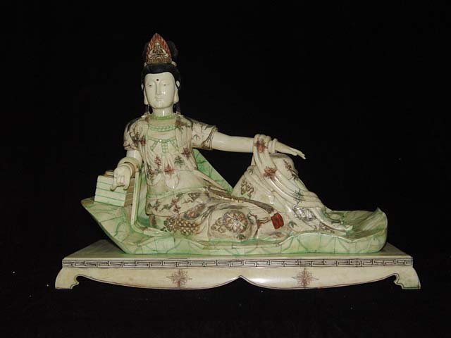 Exquisite Bone Art Handicraft lotus leaf faerie Figure