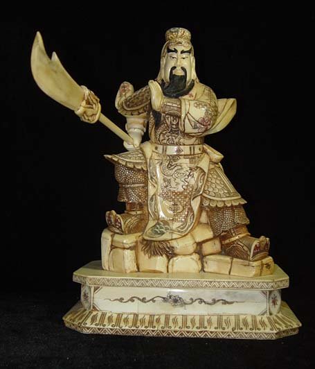 Exquisite Bone Art Handicraft Nice Guangong God Figure