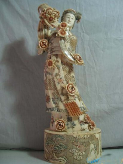 Exquisite Bone Art Handicraft Chinese Flower fairy Figure